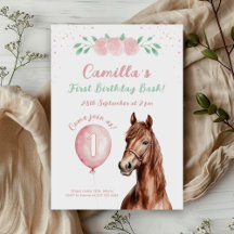 Gentle Horse Blommigt 1:a födelsedagen