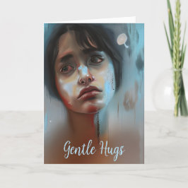 Gentle Hugs | Ledsen Ansikte, stöd till en vän Kort