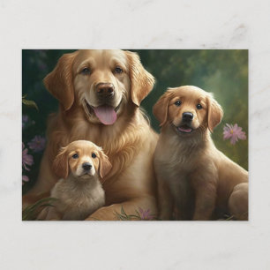 Gentle Labrador Family: Mor och valpar Vykort