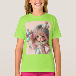 Gentle Little Girl med Balloons T Shirt