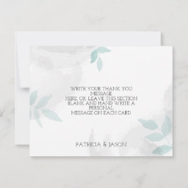 Gentle mint och grått Bröllop Tack Kort