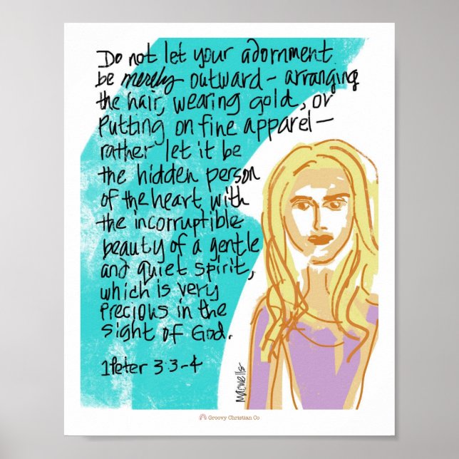 Gentle och Quiet Spirit - Christian Scripture Post Poster (Framsidan)