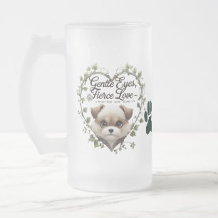 Gentle Ögon, Fierce Kärlek - 16 oz Valp Heart Fros Frostat Ölglas
