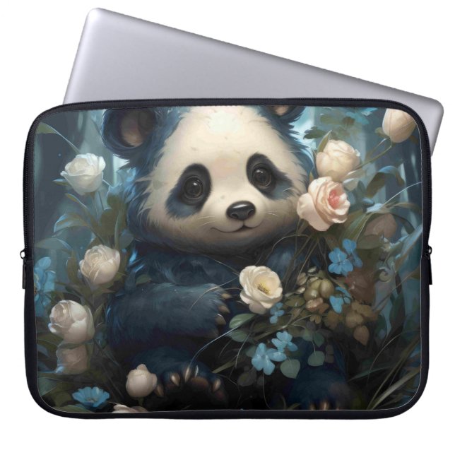 Gentle Panda Bear bland Jungle Ro Laptop Fodral (Framsidan)