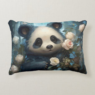 Gentle Panda Bear bland Jungle Ro Prydnadskudde