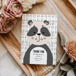 Gentle Panda Woodland Thank You Baby Shower Tack Kort