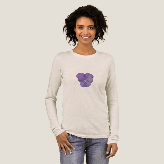 Gentle Pansy Långärmad T Shirt (Hel framsida)