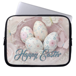 Gentle Påsk Joy med Blommigt Motif Laptop Fodral