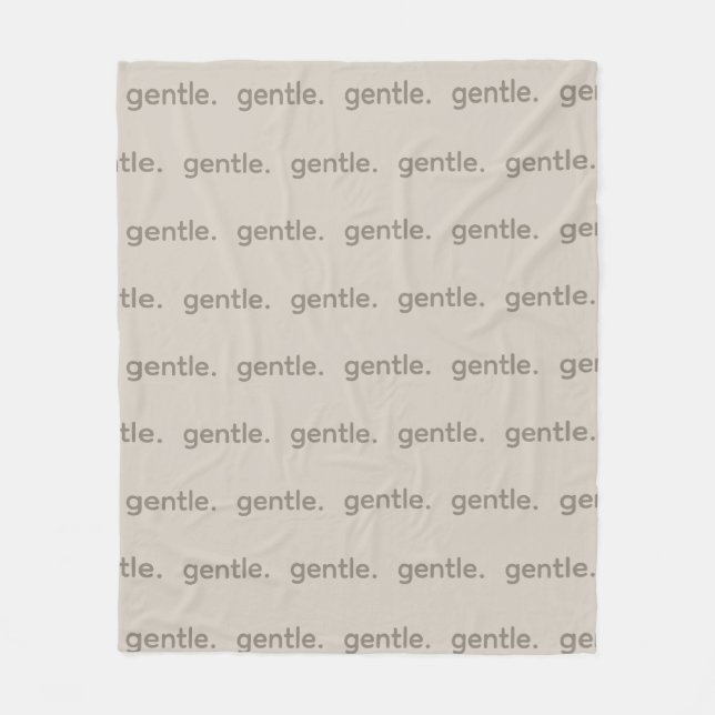 Gentle Repeated Word Pattern Cozy, Calm & Soft  Fleecefilt (Framsidan)