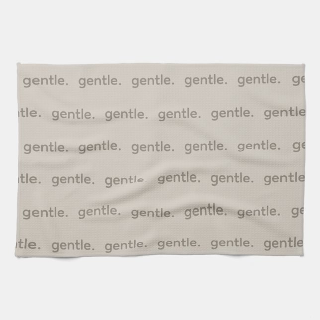Gentle Repeated Word Pattern Cozy, Calm & Soft  Kökshandduk (Horisontell)