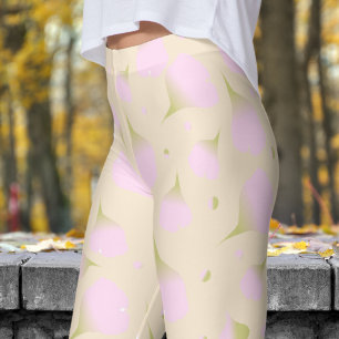 Gentle Rosa Blommigt Pastel Petals Mönster Leggings