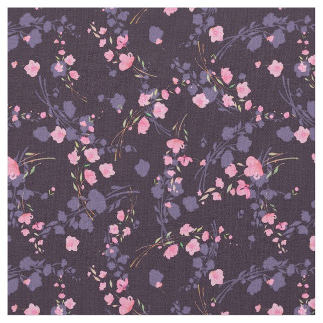 Gentle rosa sakura-blommor på mörkens bakgrund tyg (Närbild)