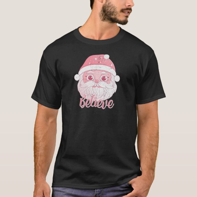 Gentle Rosa Snögubbe för Helgdagar T Shirt (Framsida)
