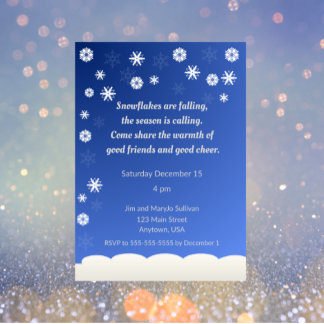 Gentle Snowflake Holiday Party Inbjudningar