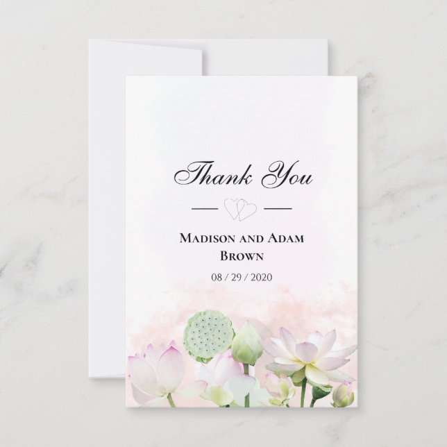 Gentle Vatten Lilies och Loti Watercolor Tack (Framsida)