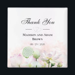 Gentle Vatten Lilies och Loti Watercolor Tack Magnet<br><div class="desc">Konstruktion av bröllop i fin pastellform,  rosa,  grönt och vitt färg med vatten och Elegant. Anpassa genom att ändra namn och datum.</div>