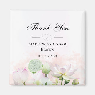 Gentle Vatten Lilies och Loti Watercolor Tack Magnet