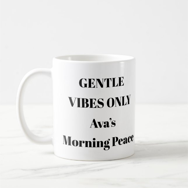 Gentle Vibes Only Aesthetic Mental Health Mugg (Vänster)