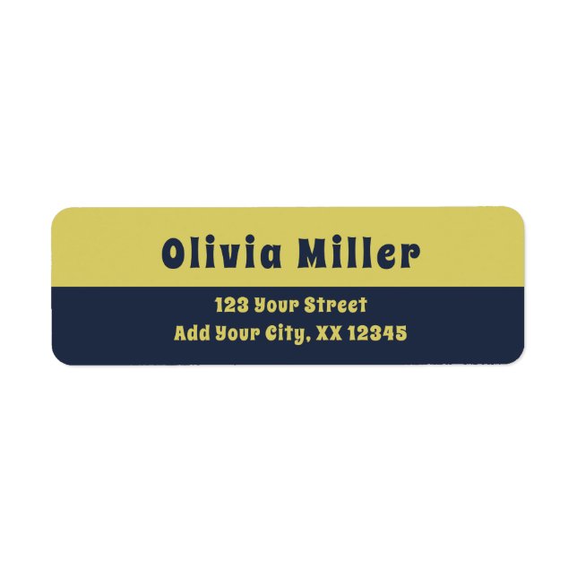 Gentle Warm Yellow - Bold Retro Address Label Returadress Etikett (Framsidan)