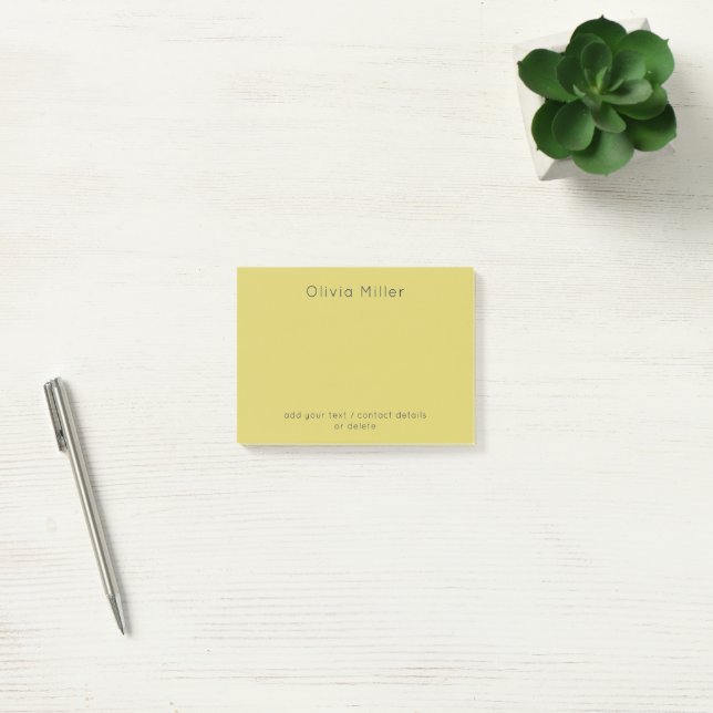 Gentle Warm Yellow Minimalist  Post-it Block (Kontor)