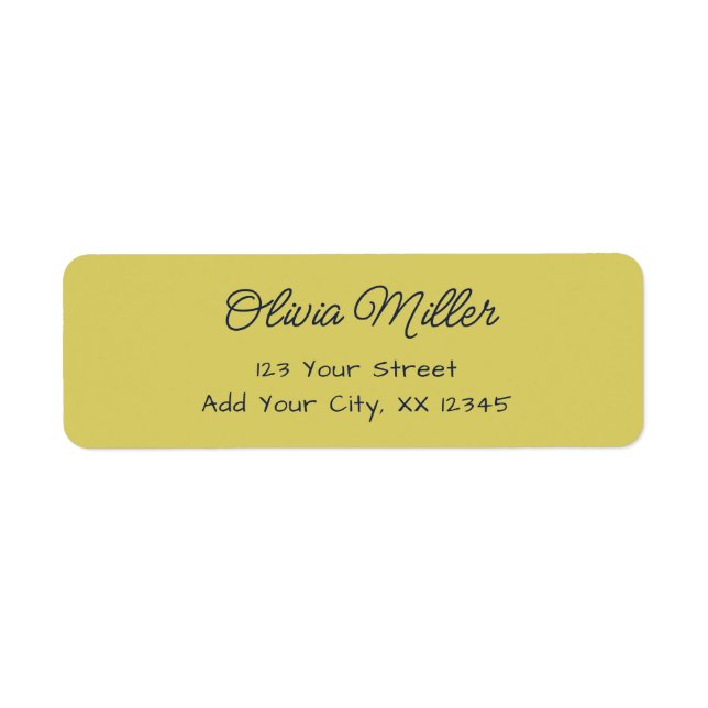 Gentle Warm Yellow - Modern Address Label Returadress Etikett (Framsidan)
