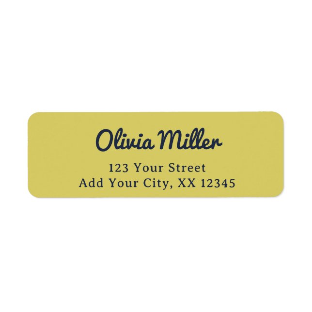 Gentle Warm Yellow - Trendy Address Label Returadress Etikett (Framsidan)