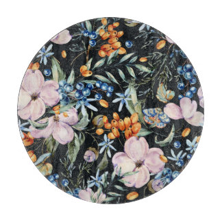 Gentle Watercolor: Rosa Blommigt Berries