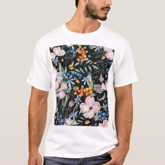 Gentle Watercolor: Rosa Blommigt Berries T Shirt