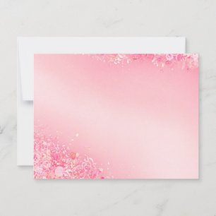 Gentle Watercolor Rosa Blommigt Gräns vykort