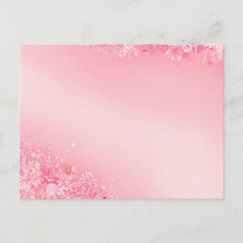 Gentle Watercolor Rosa Blommigt Gräns vykort
