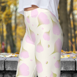 Gentle White Blommigt Pastel Petals Mönster Leggings