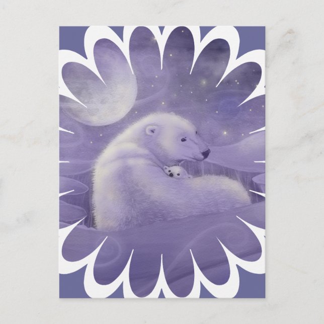 Gentle Winter Polar Bears Vykort (Framsida)