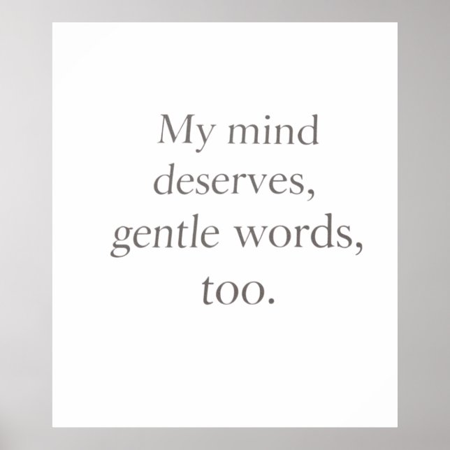 Gentle Words Self-Care Quote  Poster (Framsidan)