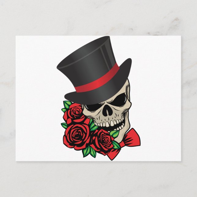 gentleman an Skull Vykort (Framsida)