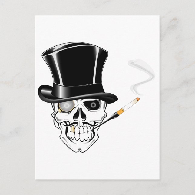 gentleman an Skull Vykort (Framsida)