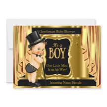gentleman Baby Shower Black Guld Drapes Brunette