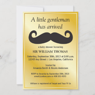 gentleman Baby Shower Inbjudningar