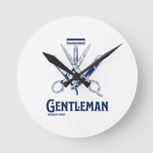 Gentleman Barber Shop Rund Klocka