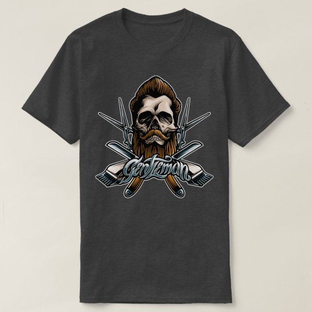 gentleman Barber skalle T Shirt (Design framsida)