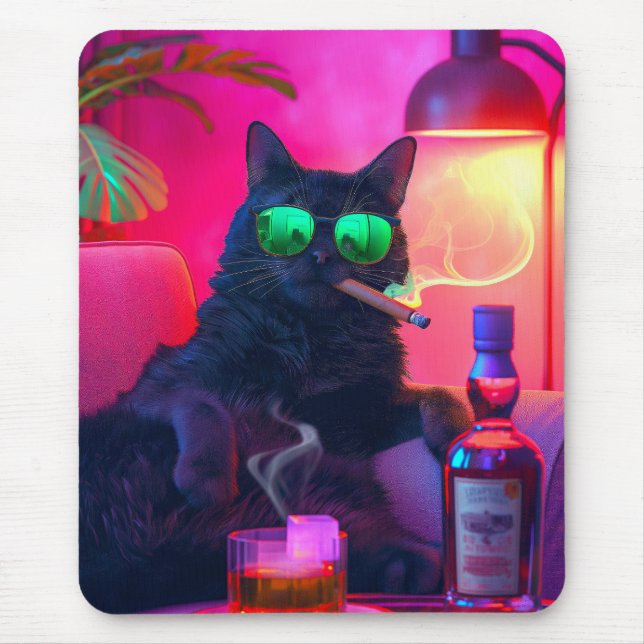 gentleman Cat Drinking Whiskey | Funny Pub Musmatta (Framsidan)