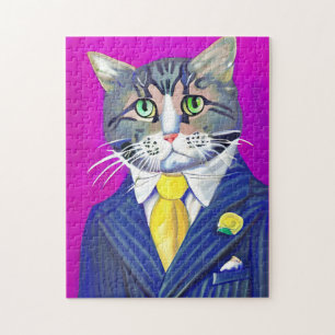 gentleman Cat in a Kostym and Tie Pussel