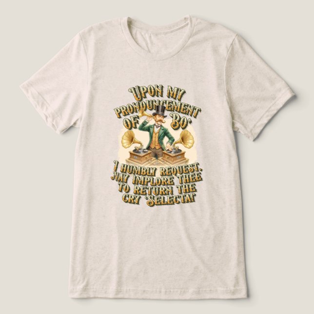 Gentleman DJ ‘Bo' Selecta’ Steampunk Party T Shirt (Design Framsida)