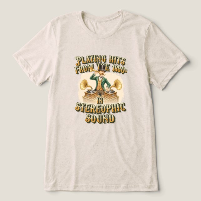 Gentleman DJ ‘Playing the hits’ Steampunk Party T Shirt (Design Framsida)