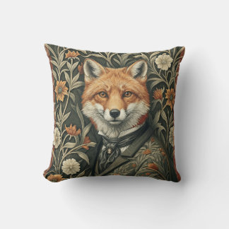 Gentleman Fox i kvällskläder Vintage Skogsmark Kudde
