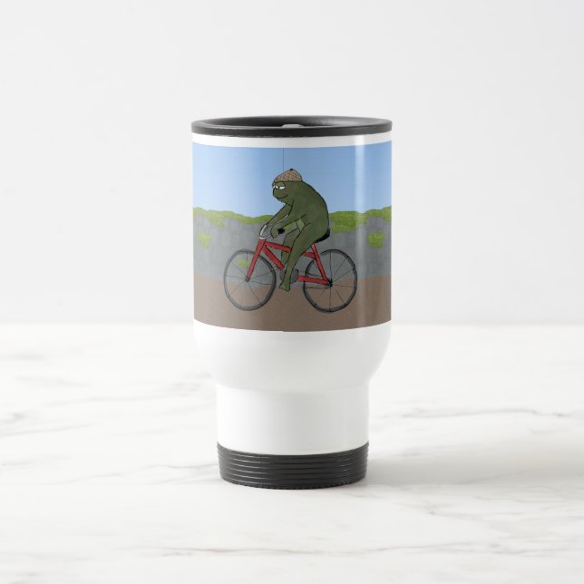 gentleman Frog på en Bicycle Mugg (Center)