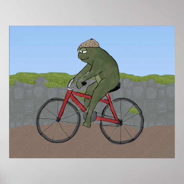 gentleman Frog på en cykel Poster Skriv ut (Framsidan)