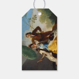 gentleman Holding a Parasol för en spansk Dam Presentetikett