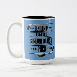gentleman Ice Hockey Humor Blue Två-Tonad Mugg