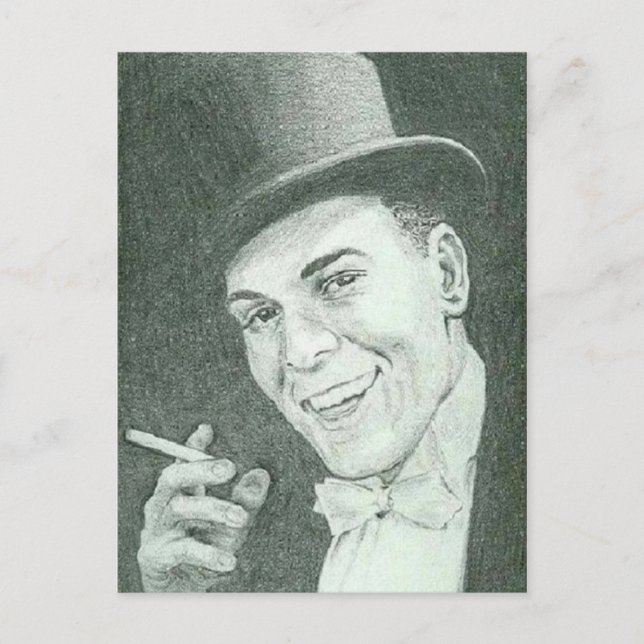 gentleman in Top hat Smoking Cigarette Vykort (Framsida)