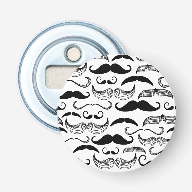 Gentleman klubb. Mustaschmönster 2 Flasköppnare (Framsidan)